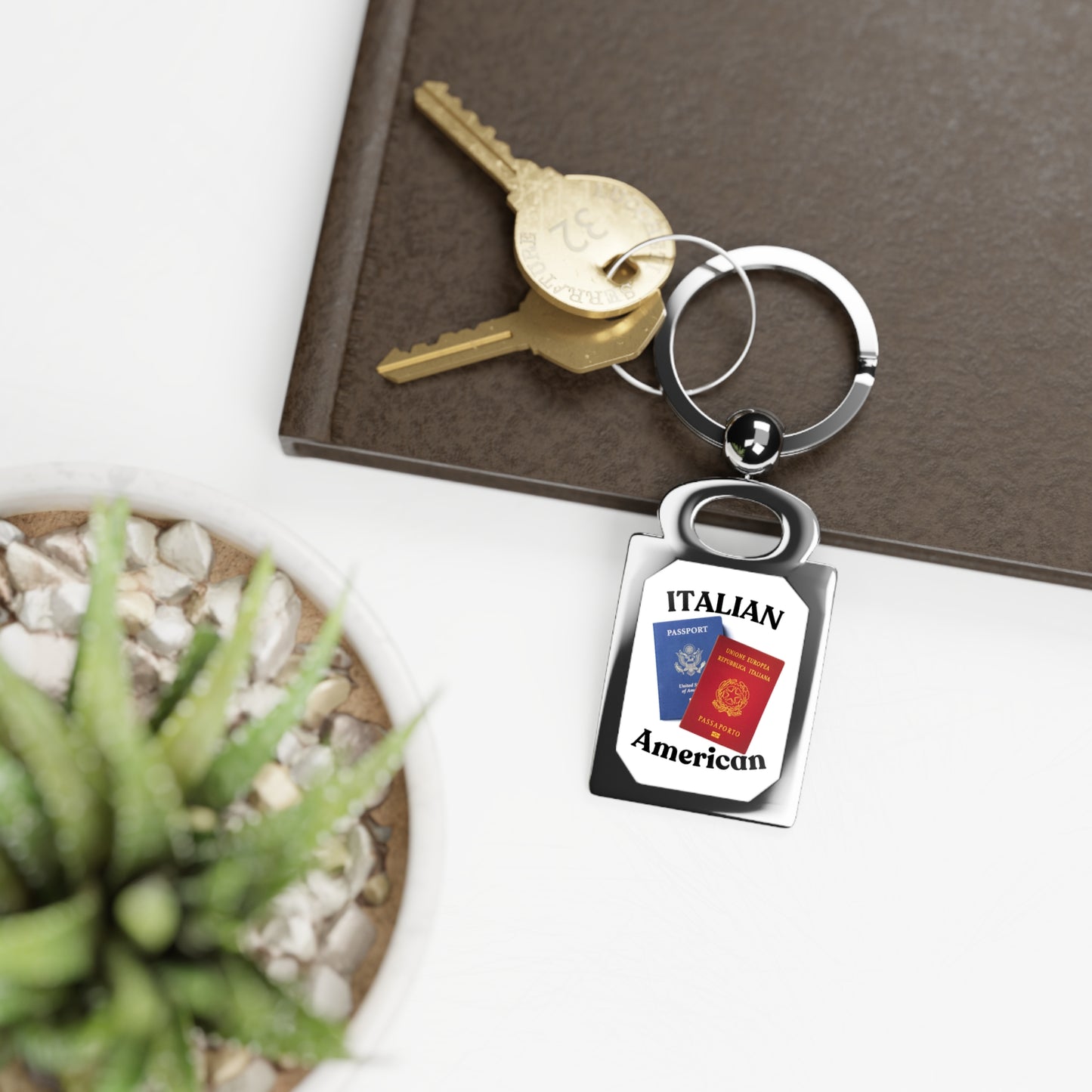 Italian American Dual Citizen Keyring