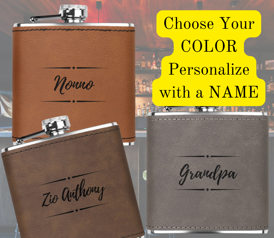 Personalized 6oz Flask - 3 Color Choices