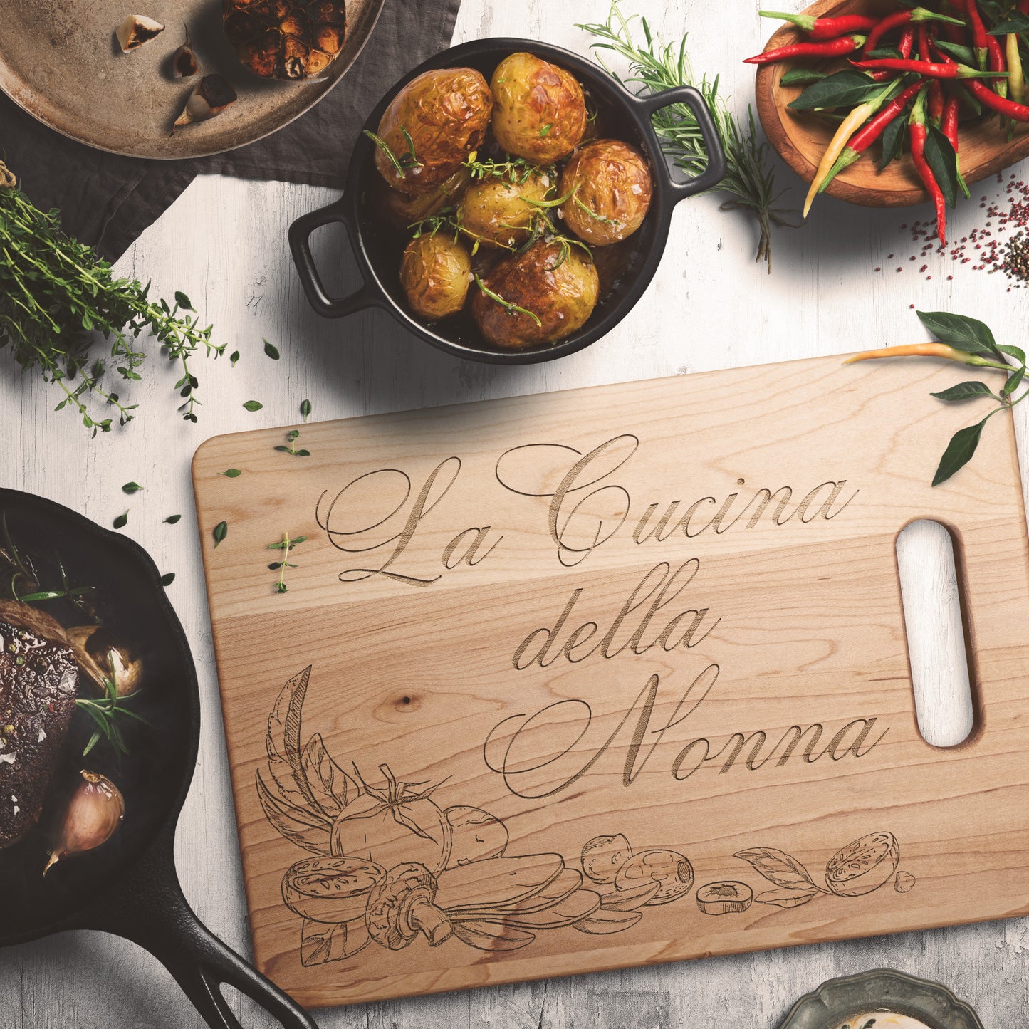 Grandma's Kitchen "La Cucina della Nonna" Maple Cutting Board