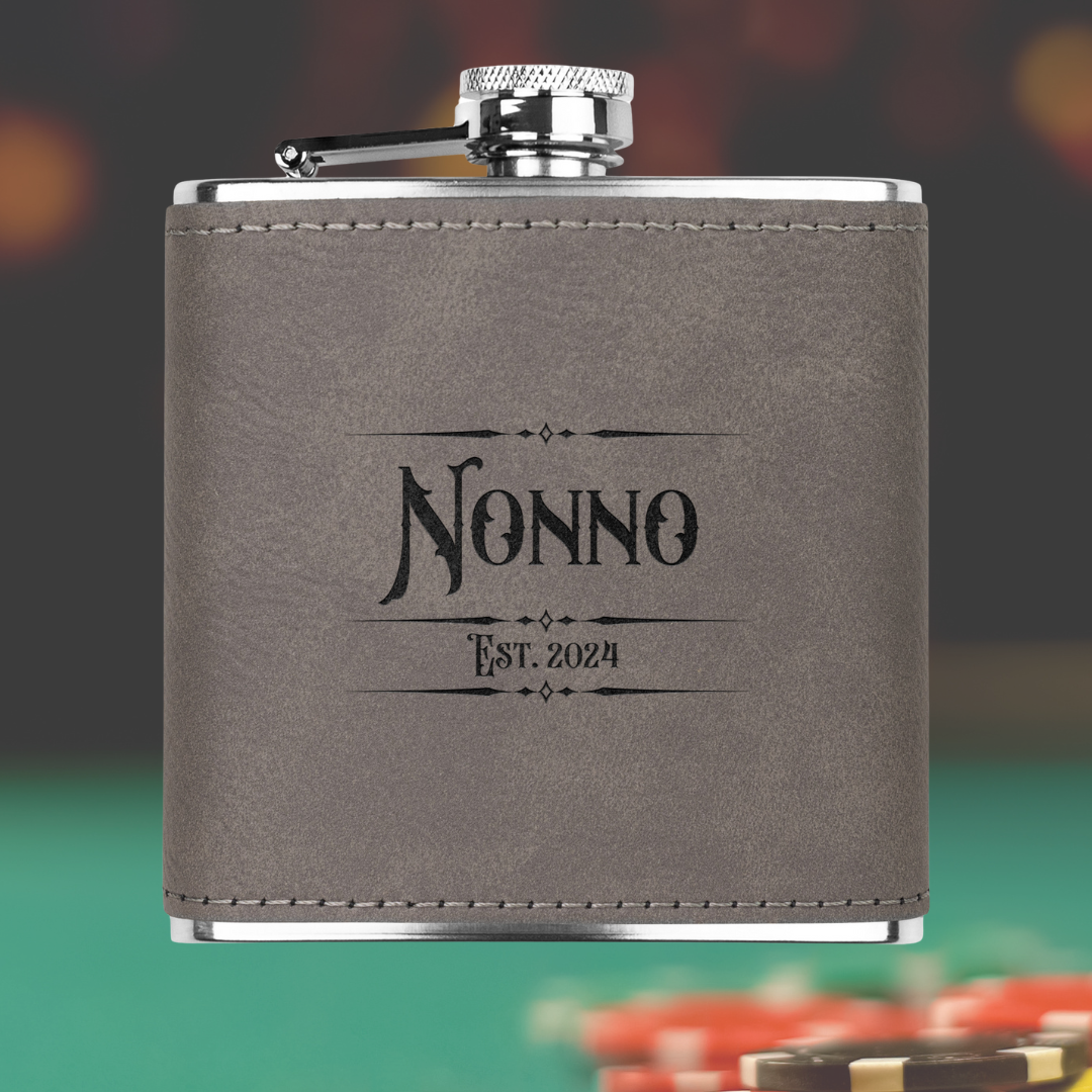 Nonno Est. (year) Personalized by YEAR 6oz Flask