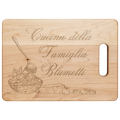 Family Kitchen *Personalized* In Italian - Maple Cutting Board