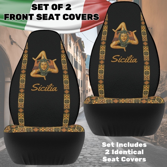 Sicilian Trinacria Tile Car Seat Covers